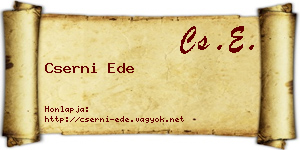 Cserni Ede névjegykártya